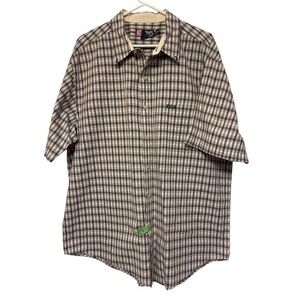 Chaps Ralph Lauren Vintage 1990's Tan/Brown Plaid Casual Button Down Shirt XXL